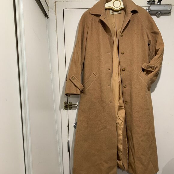 VINTAGE JAEGER WOOL & CAMELHAIR TRENCH COATS SIZE S - Picture 10 of 13